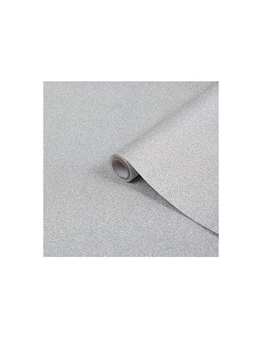 ROLLO ADH.D-C-FIX PLATA METAL BRILLO ANCHO 45 CM LARGO 1,5MT.