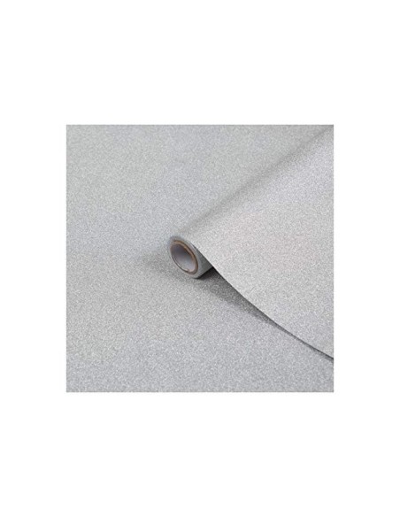 ROLLO ADH.D-C-FIX PLATA METAL BRILLO ANCHO 45 CM LARGO 1,5MT.