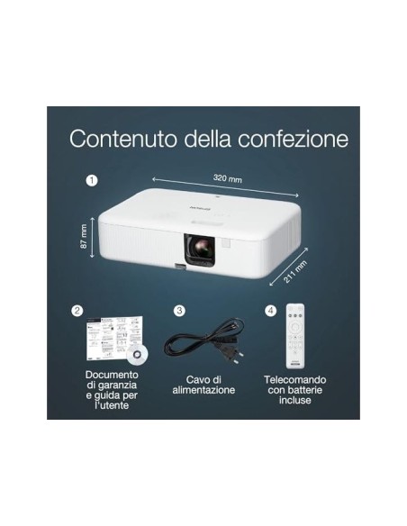 VIDEOPROYECTOR EPSON CO-FH02 XGA 3000LUM. LCD 1080P HDMI 1.4 USB2.0