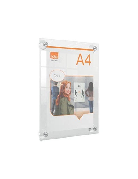 MARCO PORTANUNCIOS NOBO ACRILICO TPTE. REMOV.A4 S/MARCO 261X24X346MM