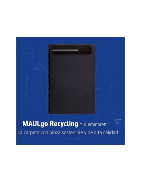 PORTANOTAS MAUL GO A4 PLAST.RECICLADO PINZA NG.