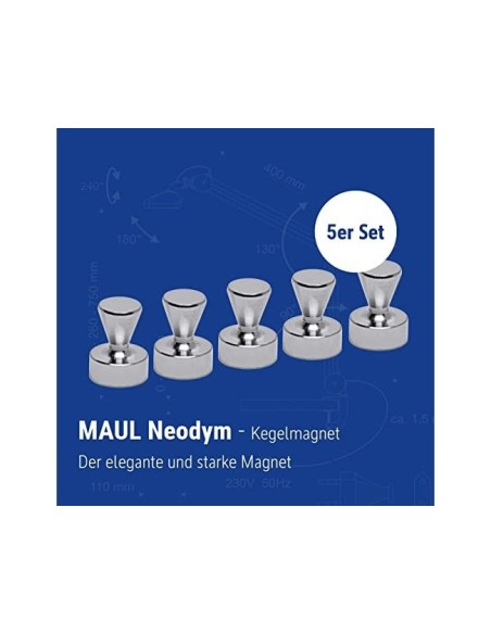 IMAN MAUL CONICO NEODIMIO 1,2 CM DIAM PESO MAX. 3,5 KG PLATA 5 UD.