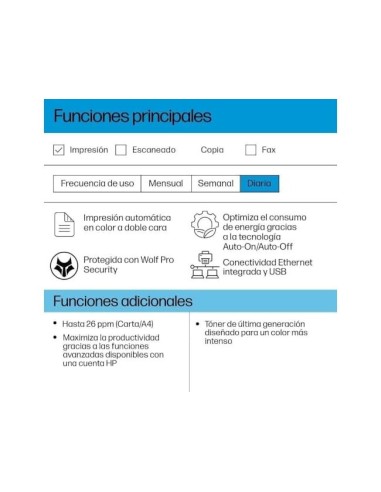 IMPRESORA  HP LASERJET PRO 3202DN A4 LASER 25PPM NG.25PPM WIFI