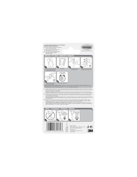 SUJETACABLES 3M COMMAND CABLES REDONDOS 4 CLIPS+5 TIRAS