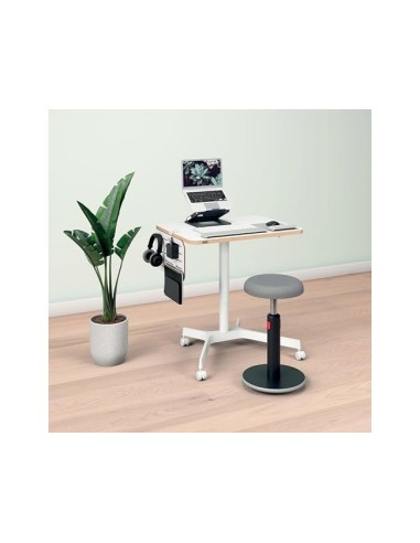 MESA LEITZ ERGO REG.EN ALTURA NEUMATICA TABLERO 80X60 CM 4 RUEDAS BL.