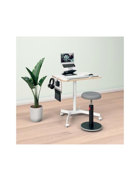 MESA LEITZ ERGO REG.EN ALTURA NEUMATICA TABLERO 80X60 CM 4 RUEDAS BL.