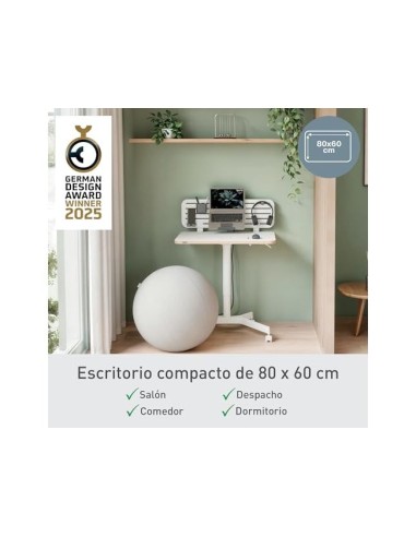 MESA LEITZ ERGO REG.EN ALTURA NEUMATICA TABLERO 80X60 CM 4 RUEDAS BL.