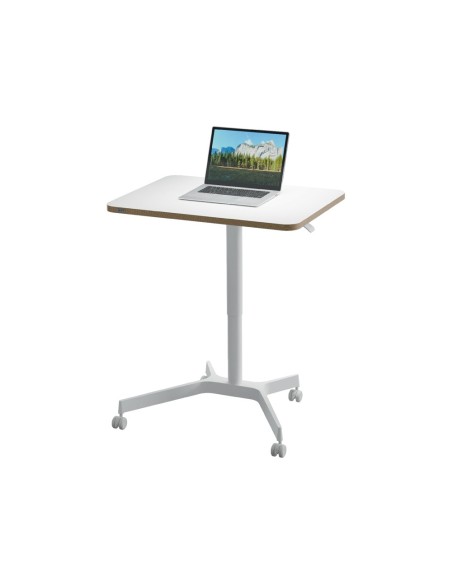 MESA LEITZ ERGO REG.EN ALTURA NEUMATICA TABLERO 80X60 CM 4 RUEDAS BL.
