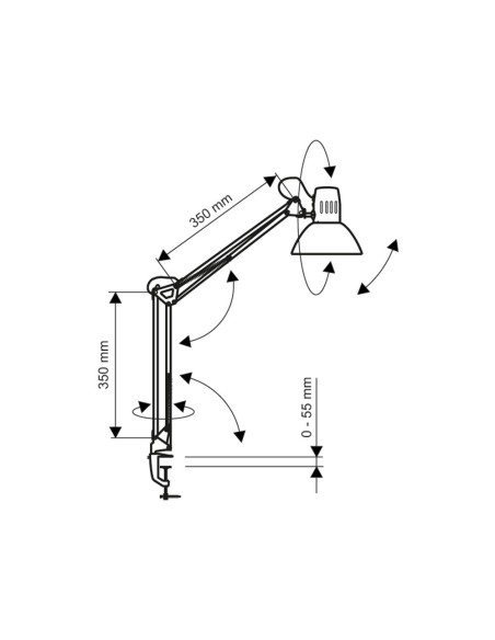 LAMPARA ESCRITORIO MAUL STUDY PINZA BL.170X440X350MM