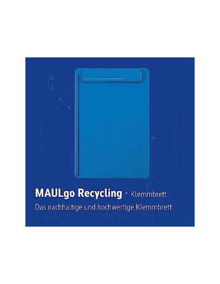 PORTANOTAS MAUL GO A4 PLAST.RECICLADO PINZA AZ.