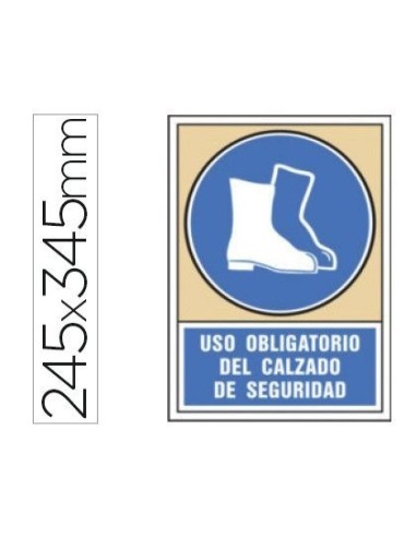 PICTO SEÑAL USO OBLIGATORIO DEL CALZADO SEGURIDAD PVC 245X345 MM
