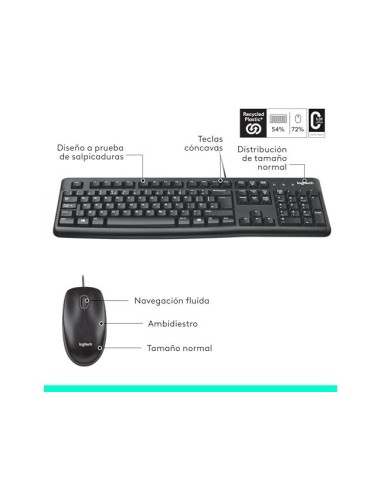 TECLADO+RATON LOGITECH MK120 USB CABLE NG.