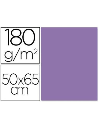 CARTULINA LIDERPAPEL 50X65 180 GR PURPURA PAQUETE 25