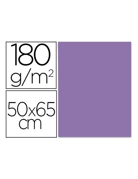 CARTULINA LIDERPAPEL 50X65 180 GR PURPURA PAQUETE 25