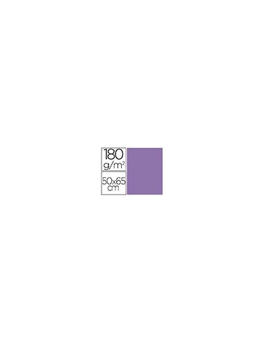 CARTULINA LIDERPAPEL 50X65 180 GR PURPURA PAQUETE 25
