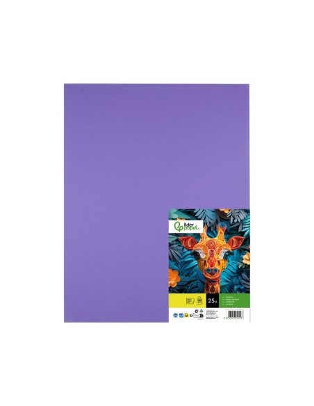 CARTULINA LIDERPAPEL 50X65 180 GR PURPURA PAQUETE 25