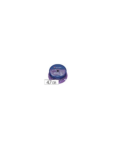 DVD+R VERBATIM 4.7GB VEL. 16X 120 MIN 25 UD.