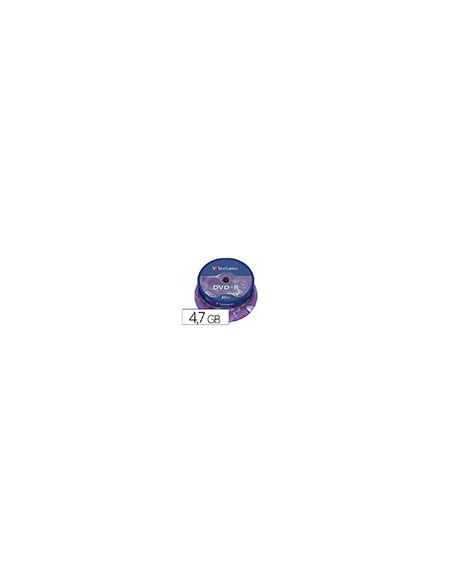 DVD+R VERBATIM 4.7GB VEL. 16X 120 MIN 25 UD.