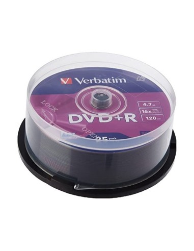 DVD+R VERBATIM 4.7GB VEL. 16X 120 MIN 25 UD.