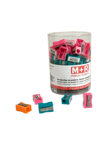 SACAPUNTAS MOR 304 PLASTICO RECTANGULAR UN USO COL.SURT.