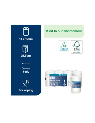 PAPEL SECAMANOS TORK ANCHO 215MM.LARGO 120 MT 1 CAPA M1 PQ.11 UD.