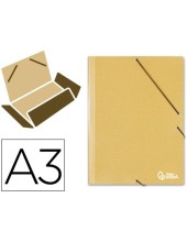 CARPETA GOMAS LIDERPAPEL A3 CARTON PRESPAN 3 SOLAPAS AM.
