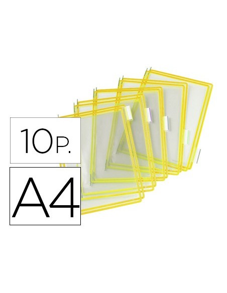FUNDA TARIFOLD PVC PIVORES A4 AMARILLO PACK 10 UNIDADES
