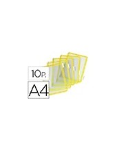 FUNDA TARIFOLD PVC PIVORES A4 AMARILLO PACK 10 UNIDADES 2