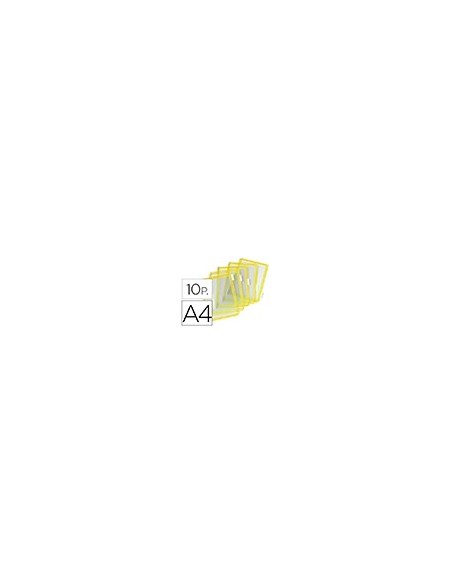 FUNDA TARIFOLD PVC PIVORES A4 AMARILLO PACK 10 UNIDADES