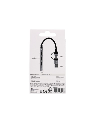 HUB TNB ULTRAFINO USB-A /USB-C 4XUSB-A ALUMINIO
