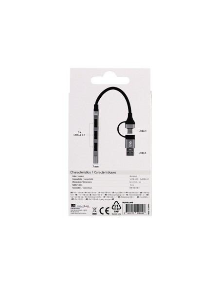 HUB TNB ULTRAFINO USB-A /USB-C 4XUSB-A ALUMINIO
