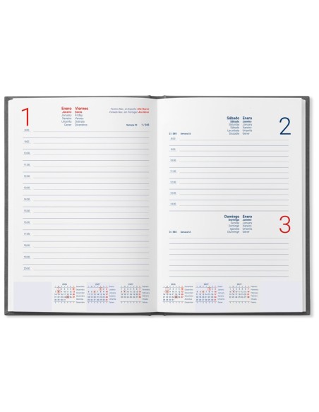 AGENDA OFI  2027 ENCUADERNADA CORFU D/P A5 BILINGUE 60G PAPEL ROSA CL