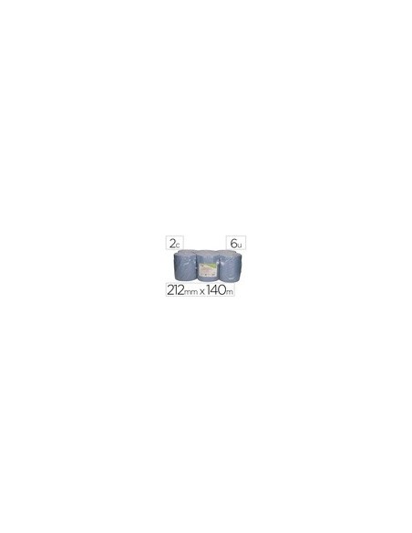 PAPEL SECAMANOS BUNZL 2 CAP CELUL RECIC AZ. 212MMX140M AUTOCORTE 6 UD