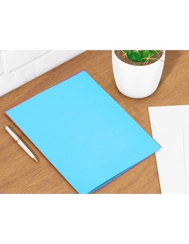 SUBCARPETA FL 180 GR. LIDERPAPEL AZUL PASTEL