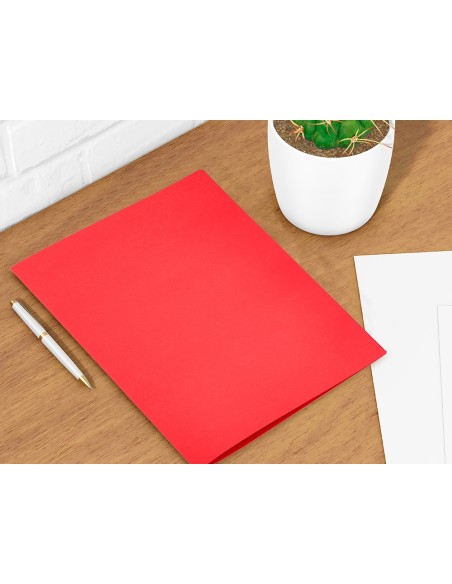 SUBCARPETA FL 180 GR. LIDERPAPEL ROJO PASTEL