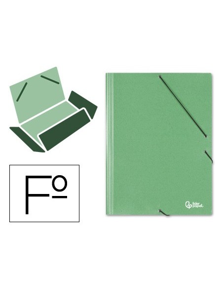 CARPETA GOMAS LIDERPAPEL FL SIMIL-PRESPAN 3 SOLAPAS VE.