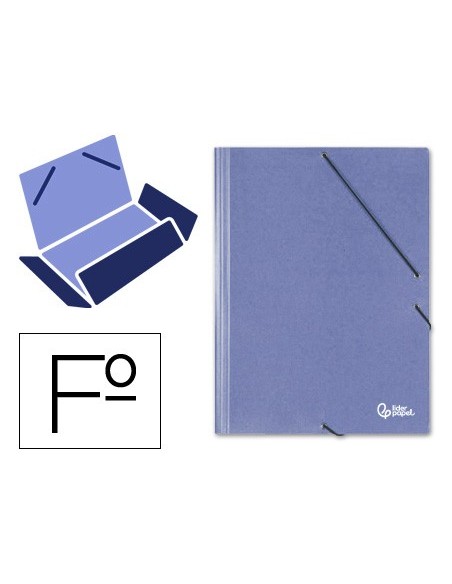 CARPETA GOMAS LIDERPAPEL FL SIMIL-PRESPAN 3 SOLAPAS AZ
