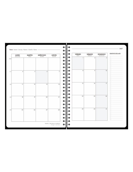 AGENDA OFICINA  2027 ESP.BASIC S/V A5 BILINGUE 60G PAPEL FSC NG.