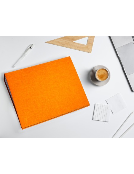 CARPETA 4 A 25 MM C.FORRADO FL.COAT SOL.MINICLIPS I-NARANJA