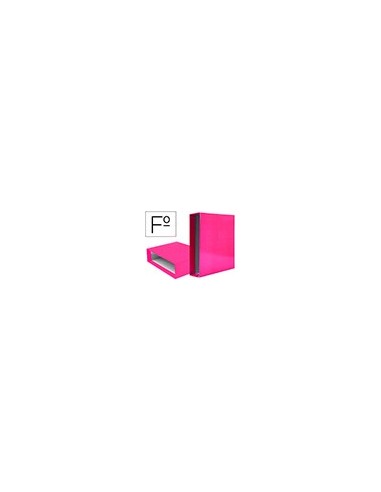 CAJA ARCHIVADOR PALANCA DOCUMENTA FL CARTON LOMO 75MM ROSA