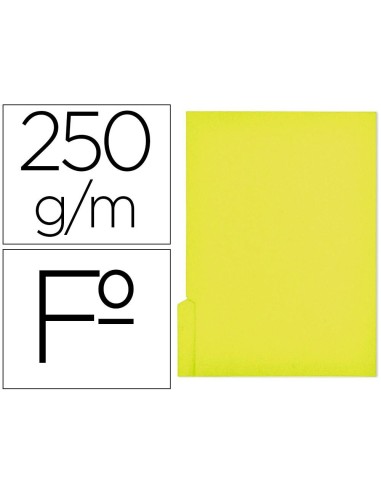 SUBCARPETA FL 250 GR. GIO C/PESTAÑA IZQUIERDA AMARILLO C/50