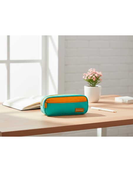 ESTUCHE PORTATODO LIDERPAPEL DUO 2 CRE BOLSILLO FRT AZ CL 220X90X50