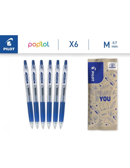 BOLIGRAFO PILOT POP LOL TINTA GEL RETRACTIL CLASSIC AZ. 0,7MM