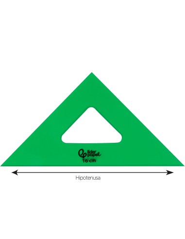 ESCUADRA 16 CM ACRILICO VERDE