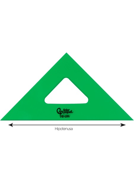 ESCUADRA 16 CM ACRILICO VERDE