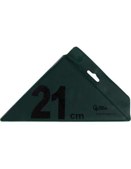 ESCUADRA 21 CM ACRILICO VERDE