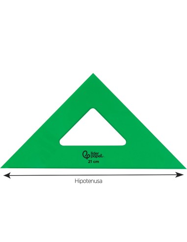 ESCUADRA 21 CM ACRILICO VERDE