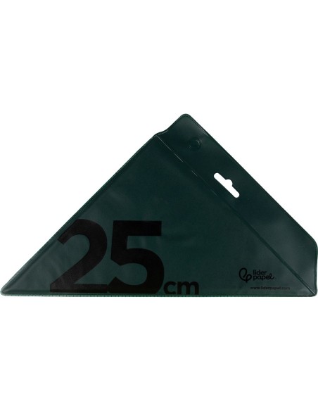 ESCUADRA 25 CM ACRILICO VERDE