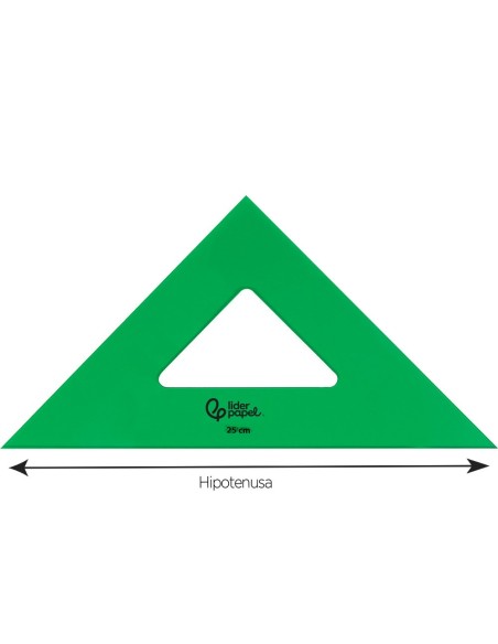 ESCUADRA 25 CM ACRILICO VERDE