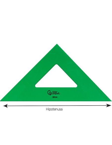 ESCUADRA 28 CM ACRILICO VERDE